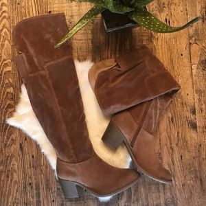 Qupid Tobin Chunky Heel Suede Boot